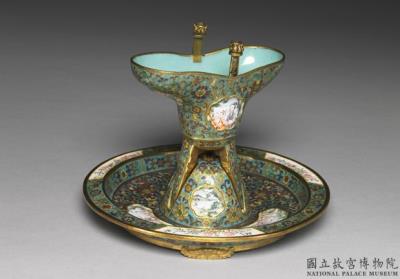 图片[2]-Jue cup and stand in cloisonne enamels, Qing dynasty, Qianlong reign (1736-1795)-China Archive